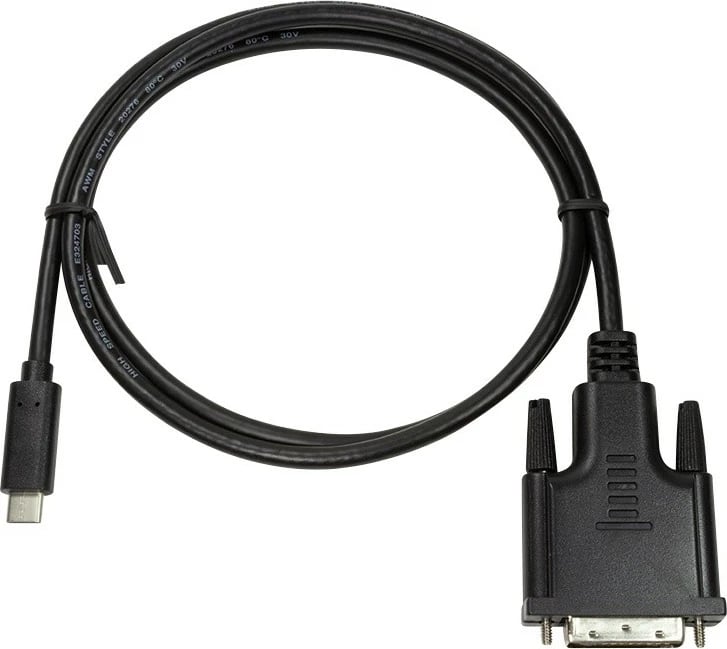 Kabllo LogiLink UA0331 USB-C në DVI-D 24pin, 1.8m, e zezë