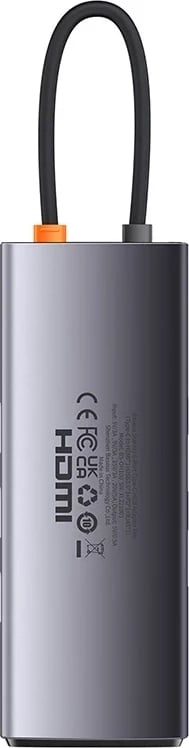 Hub Baseus StarJoy Series WKWG080013, 6-në-1, USB-C në 3x USB 3.0, HDMI, USB-C PD, RJ45, Gri