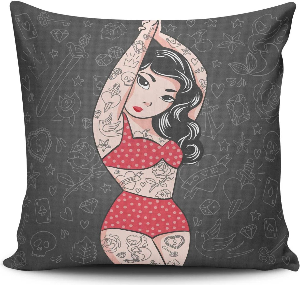 Jastëk dekorativ me mbulesë Aberto Design, NKLF-331, shumëngjyrësh, 43x43cm