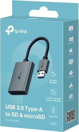 Lexues kartash TP-Link UA430, USB 3.2 Gen 1, Type-C, Gri