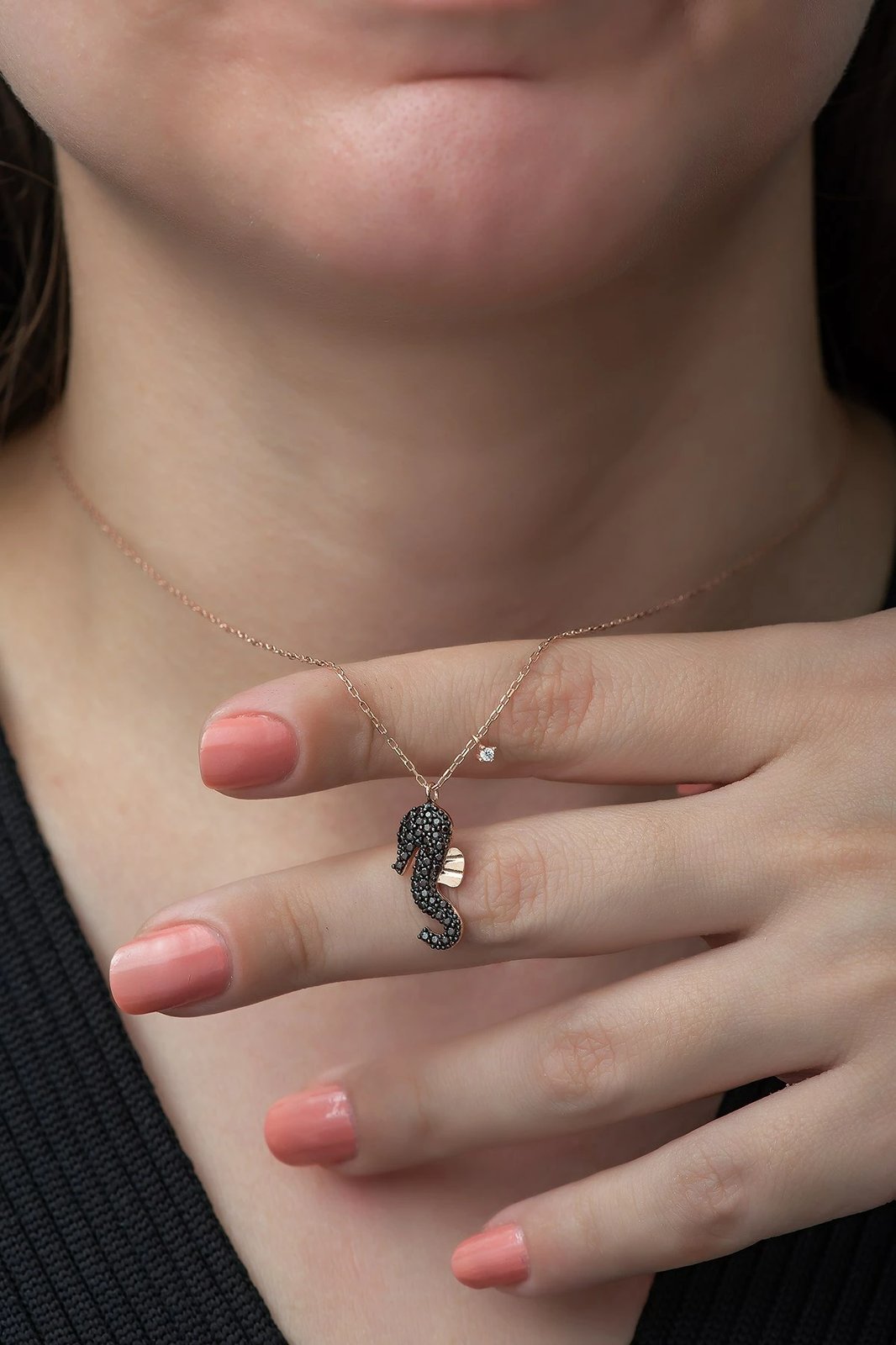 Qafore argjendi, ngjyrë rozë e zezë, Jumeon, TRDYL922