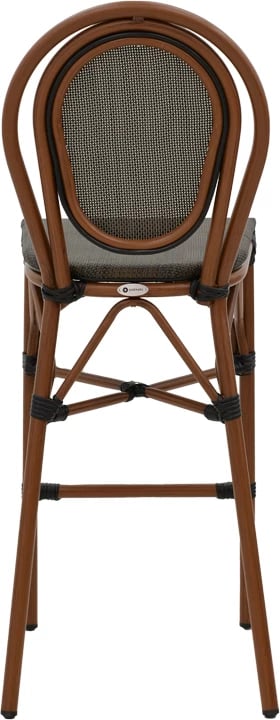 Karrige për bar Dezyan, ngjyrë arre, alumini-gri, 41.5x53.5x116cm