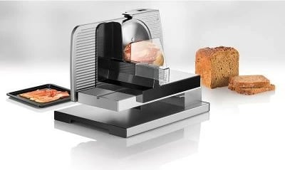 Makineri prerëse ushqimi UNOLD 78826, teh çeliku 17cm, 100W, zi/argjendtë