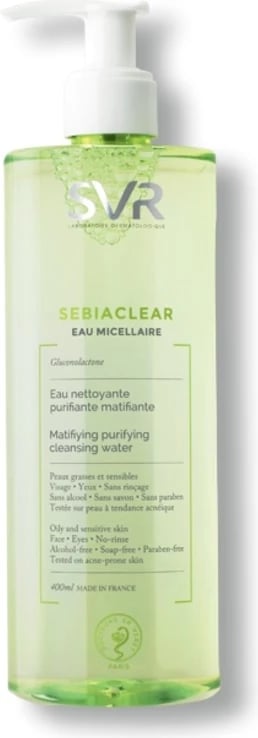 Ujë micelar për femra SVR Sebiaclear Eau Micellaire 400ml