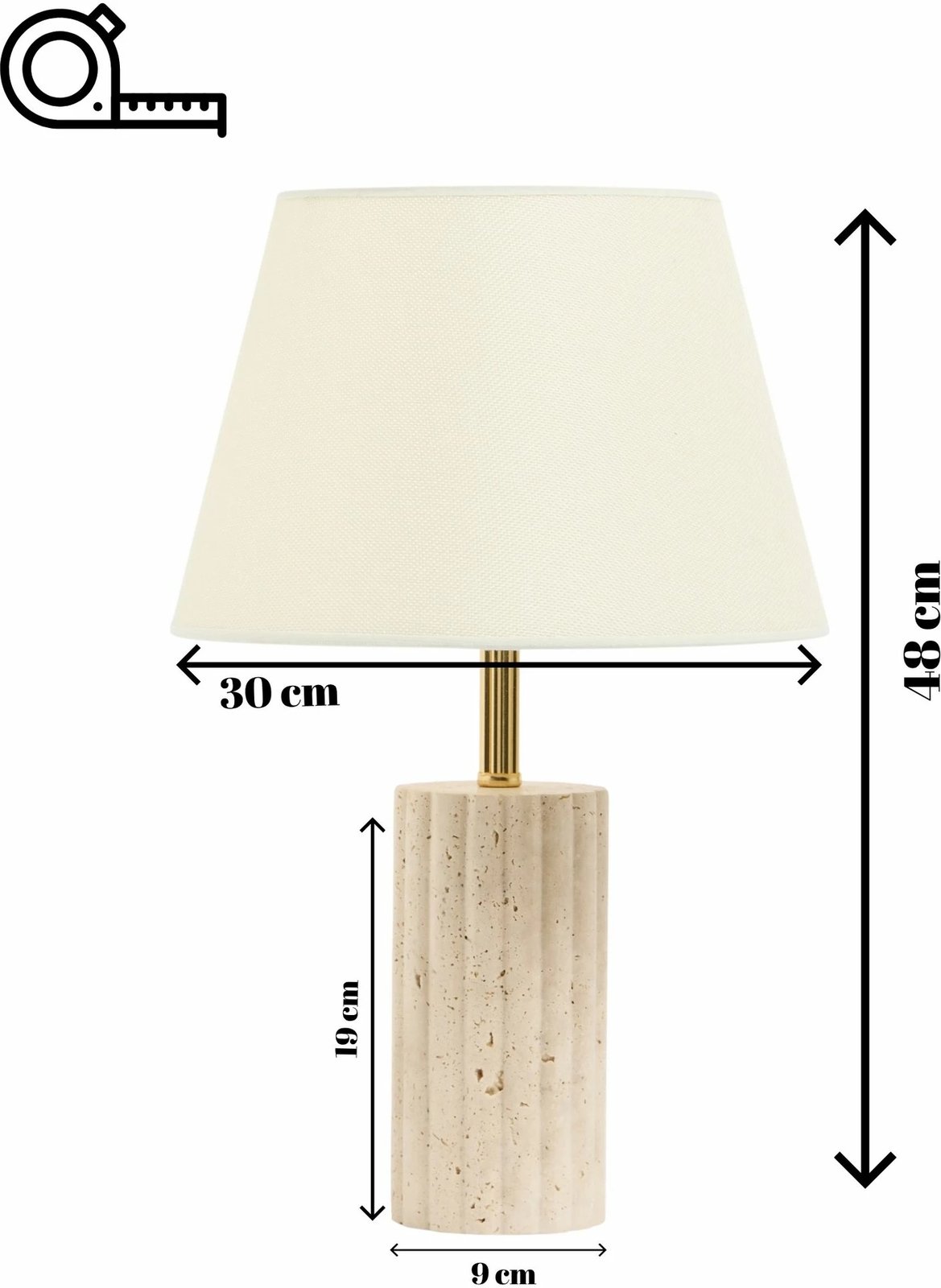 Llambë tavoline Opviq, Astra, krem dhe ari