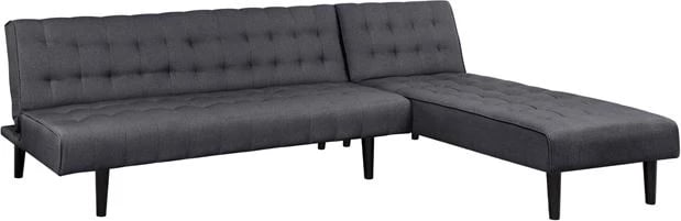 Kënd divan shtrat i kthyeshëm Zelda FH3154.01 me pëlhurë gri 254x163x74cm