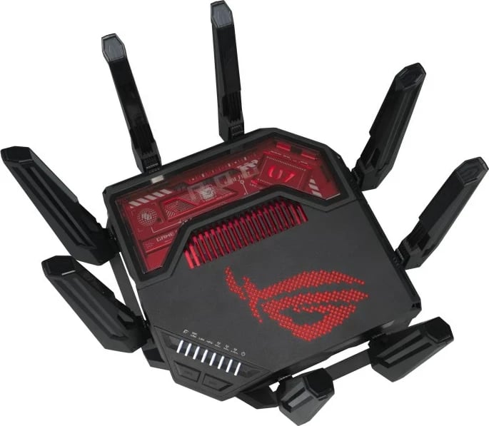 Router ASUS ROG Rapture GT-BE19000, Tri-band, Ethernet Multi-Gigabit, Zi, Kuq