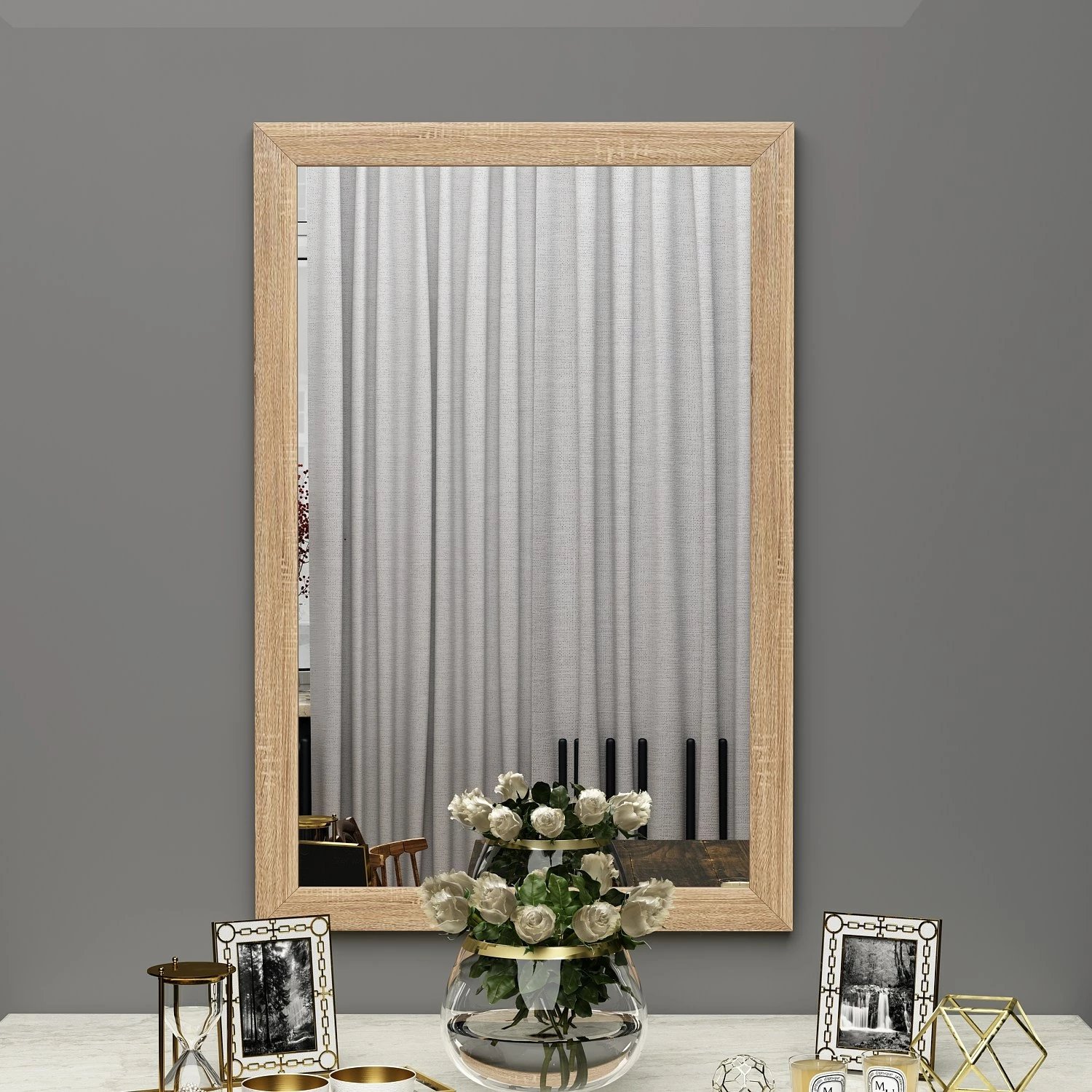 Pasqyrë për komodinë, ngjyrë natyrale, Skye Decor