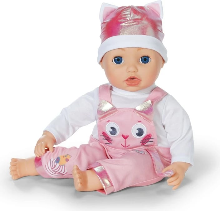 Veshje kukulle, Baby Born, Kitten Onesie 839430-116725, 43 cm, rozë/bardhë, set me kapelë