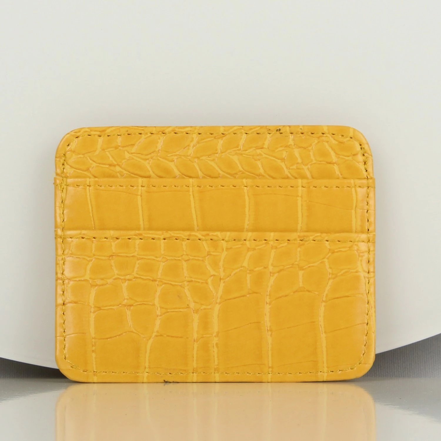 Portofol prej lëkure, mbajtës kartelash, ngjyrë e verdhë, Zoozie Bags, 2453