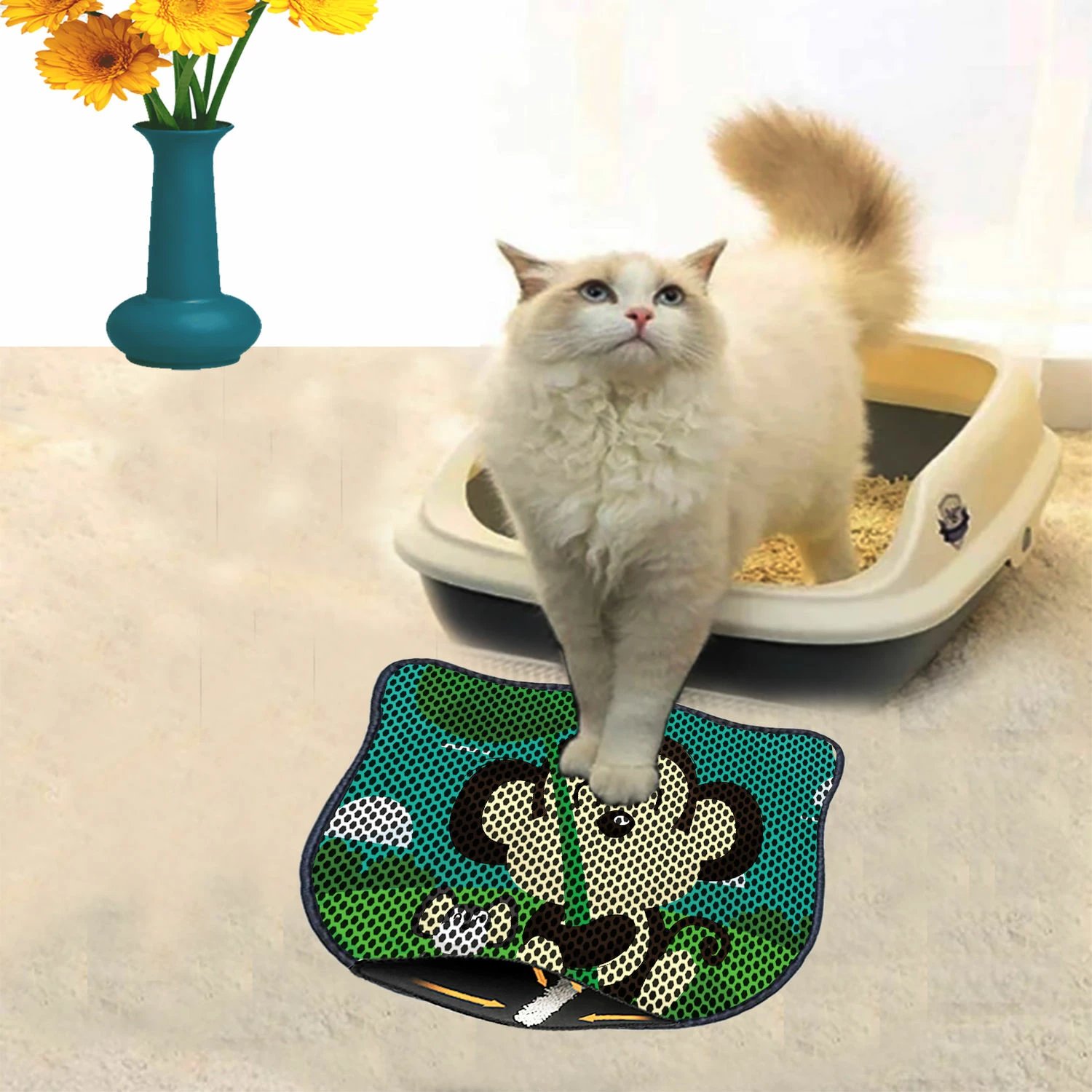 Tapet për rërë mace, shumëngjyrësh, Paws & Whiskers, Kdkafa0090, 40x50cm