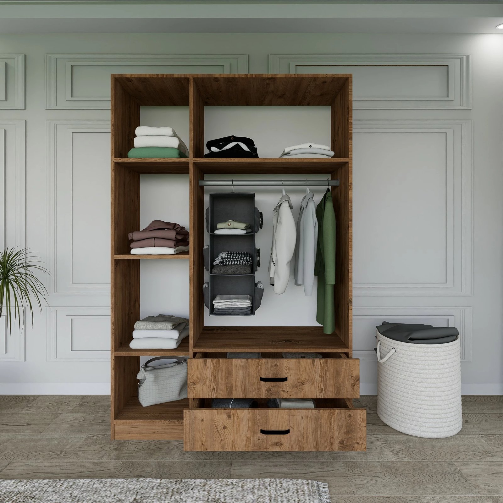 Dollap Hanah Home, Yaman 1600-027, ngjyrë arre, 120x181x45cm