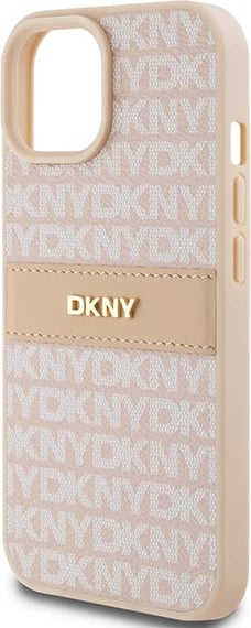 Mbështjellës DKNY Mono Stripe & Metal Logo për iPhone 15/14/13, Rozë