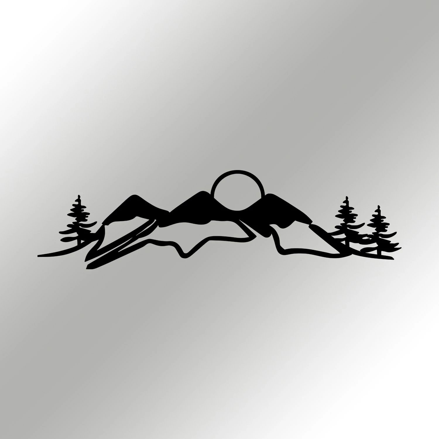 Aksesor dekorativ metalik për mur, Wallity, Snowtain, ngjyrë e zezë, 106x29cm