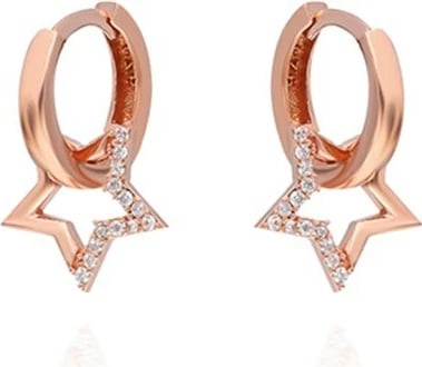 Vathë argjendi, ngjyrë rozë e artë, me gurë zirkoni, Jumeon NRZ11231