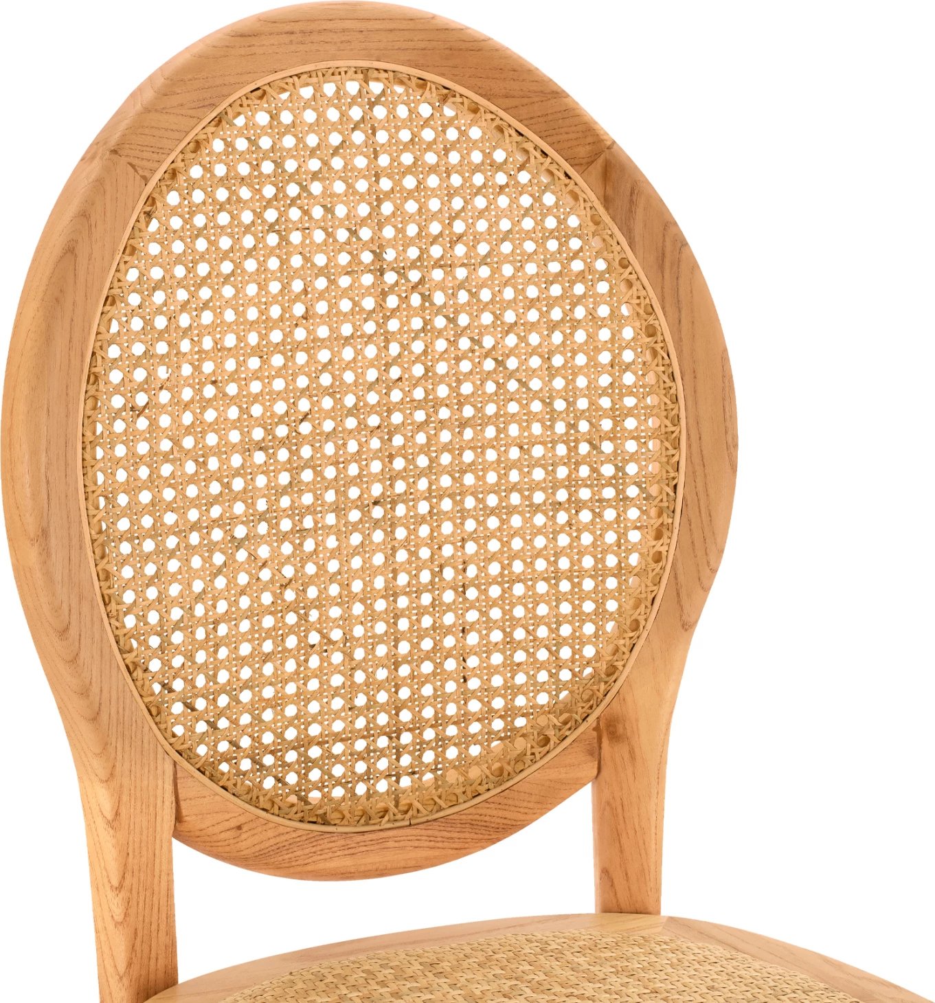 Karrige druri me shpinë ovale dhe ratan, ngjyrë natyrale, FH8745.01, 45x50x97