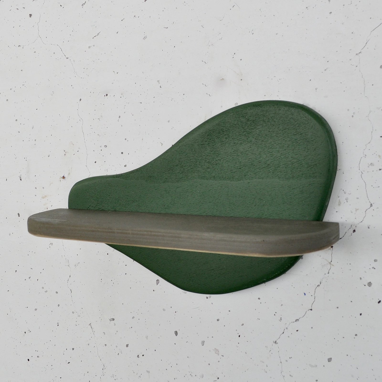 Raft dekorativ prej druri për mur, ngjyrë e gjelbër e errët dhe gri, Skye Decor, Meh226