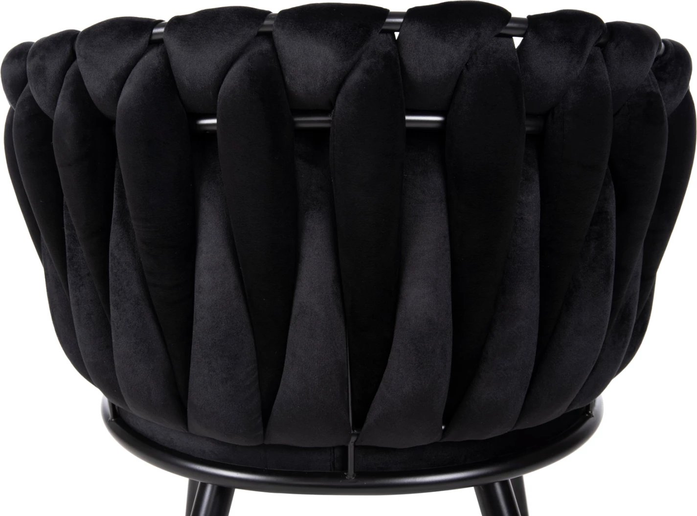 Karrige LUANDA FH8741.04, kadife e zezë, këmbë metalike të zeza, 62x54x79H cm., set prej 2 copë