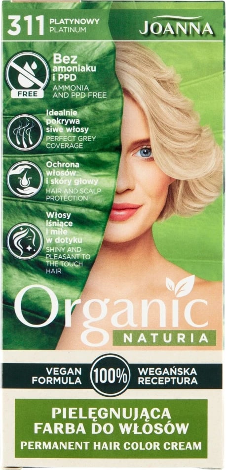 Ngjyrë për flokë për femra Joanna Naturia Organic 311 Platynowy, 1 copë
