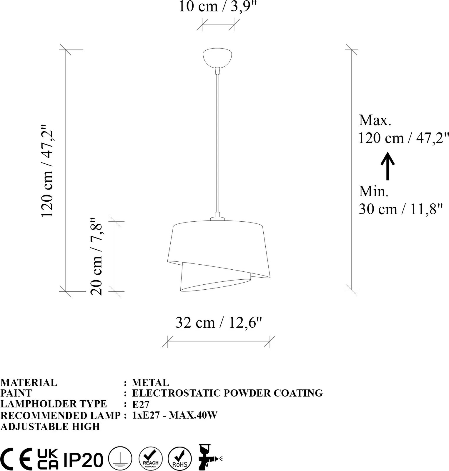 Llambë tavani Opviq, Stage - 14702, ngjyrë kafe e errët