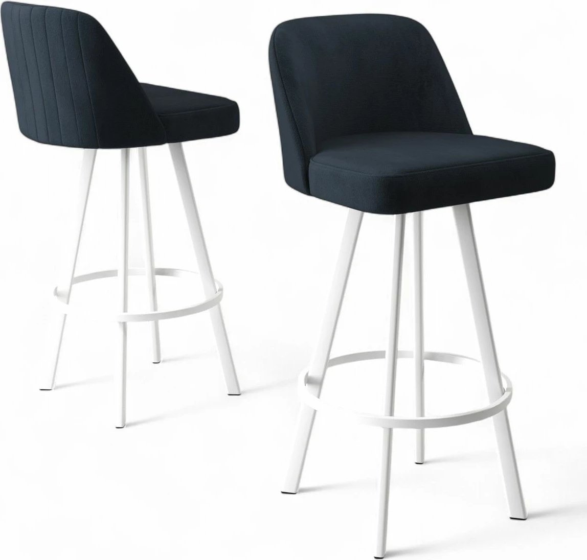 Set karrigesh për bar (4 copë), Hanah Home, Atex, antracit, e bardhë