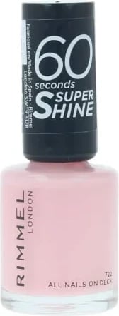 Llak për thonj Rimmel London 60 Seconds Super Shine 722 All Nails On Deck unisex rozë e çelët