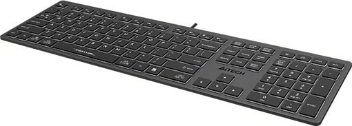 Tastierë A4 Tech FStyler FX60H, me ndriçim LED të bardhë, me kabllo, Gri