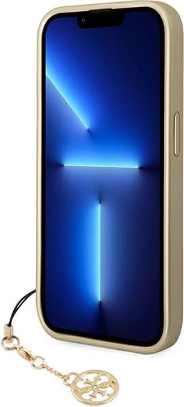 Mbështjellës Guess GUHCP14LGF4GBR për iPhone 14 Pro 6.1", lëkurë ekologjike, kafe, me varëse