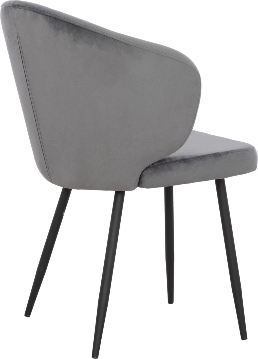 Karrige JIYA me kadife gri & skelet metalik të zi FH8728.01 60x60x85 cm, set prej 2 copë