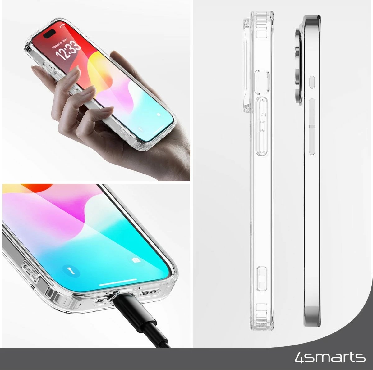Mbështjellës 4smarts 540606, iPhone 15 Plus, 17 cm (6.7"), Transparent