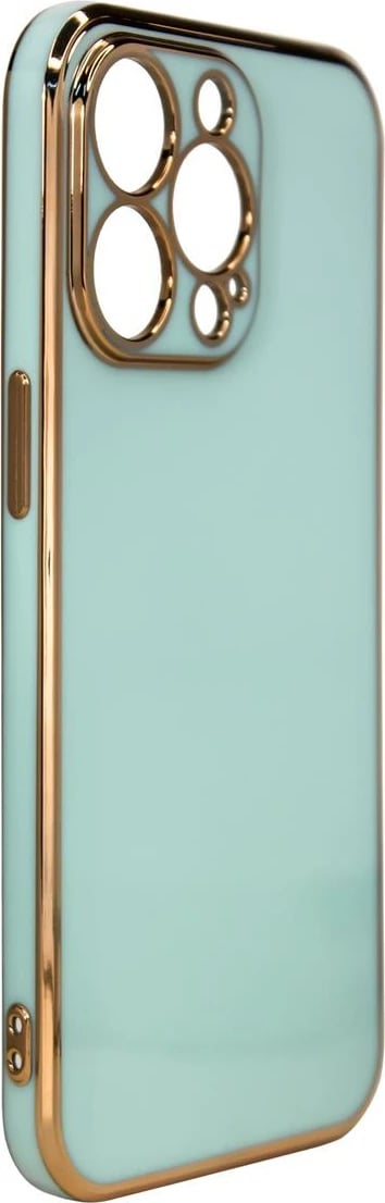 Mbështjellës Hurtel Fashion Case për iPhone 12 Pro Max, xhel, kornizë e artë, mint Mbështjellës Hurtel Fashion Case për iPhone 12 Pro Max, xhel, kornizë e artë, mint