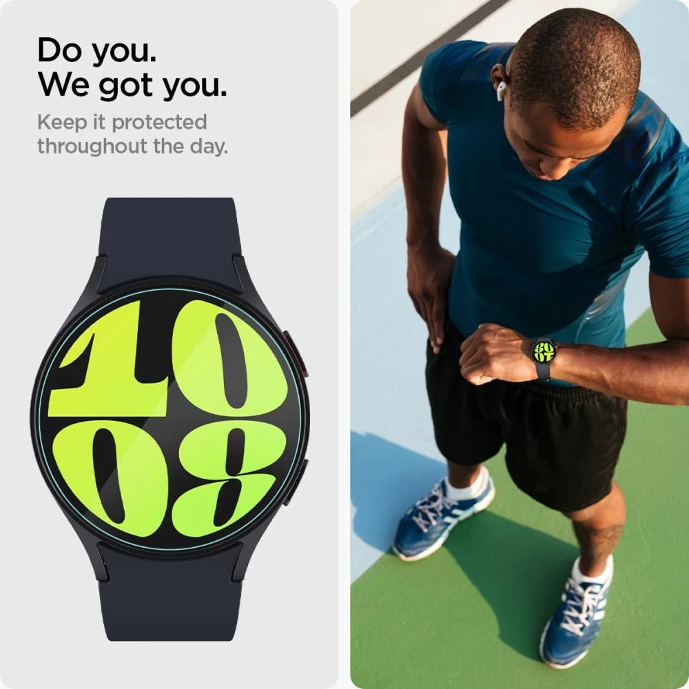 Xham i temperuar Spigen Glas.tR EZ Fit për Samsung Galaxy Watch 7, 44 mm, 2 copë