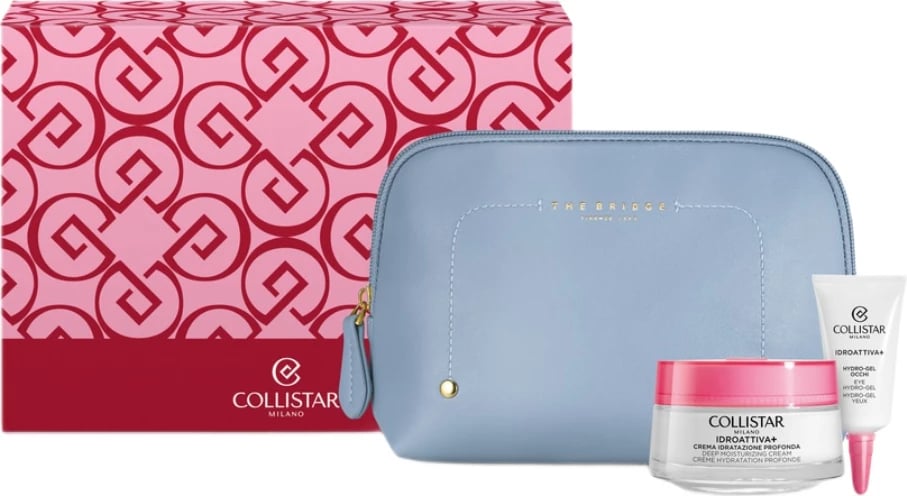 Set krem hidratues dhe hidrogel për sy Collistar Idroattiva+ për femra, 50ml + 5ml + mostër + çantë kozmetike Set krem hidratues dhe hidrogel për sy Collistar Idroattiva+ për femra, 50ml + 5ml + mostër + çantë kozmetike