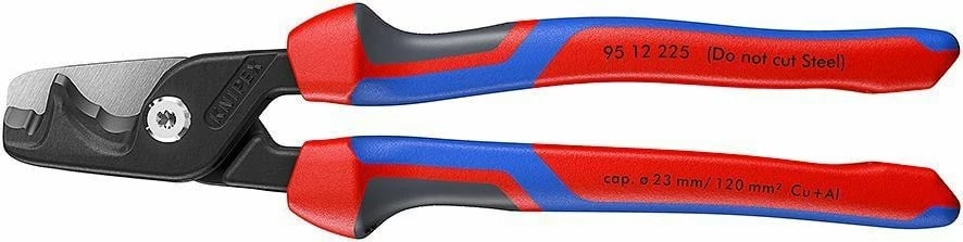 Prerës kabllosh KNIPEX StepCut XL 225mm, Kuq dhe Blu