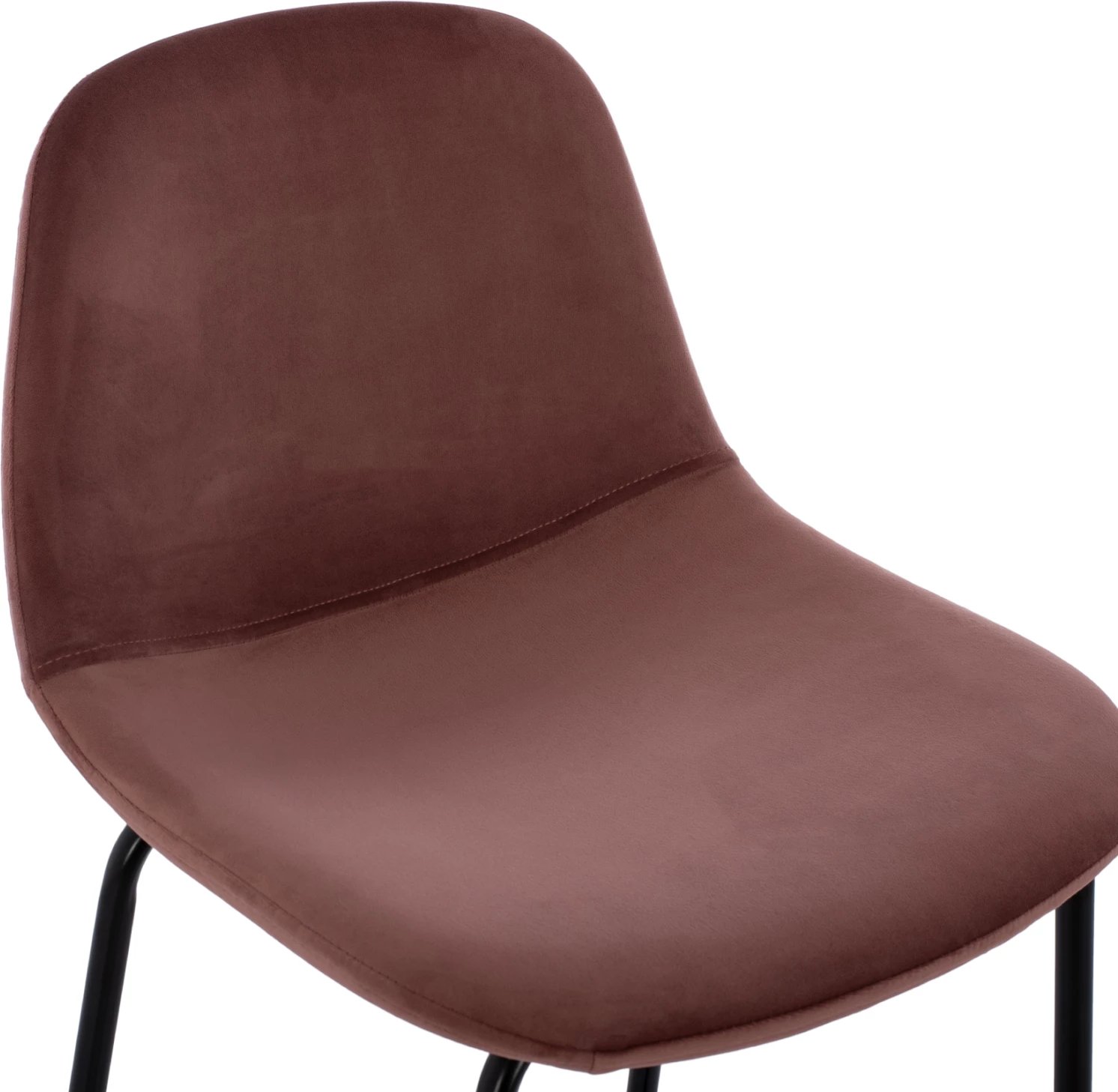 Karrige për bar Vincent, kadife ngjyrë rozë e pluhurosur dhe kornizë metali, FH8579.12, 56.5x47x106 cm, set prej 4 copash