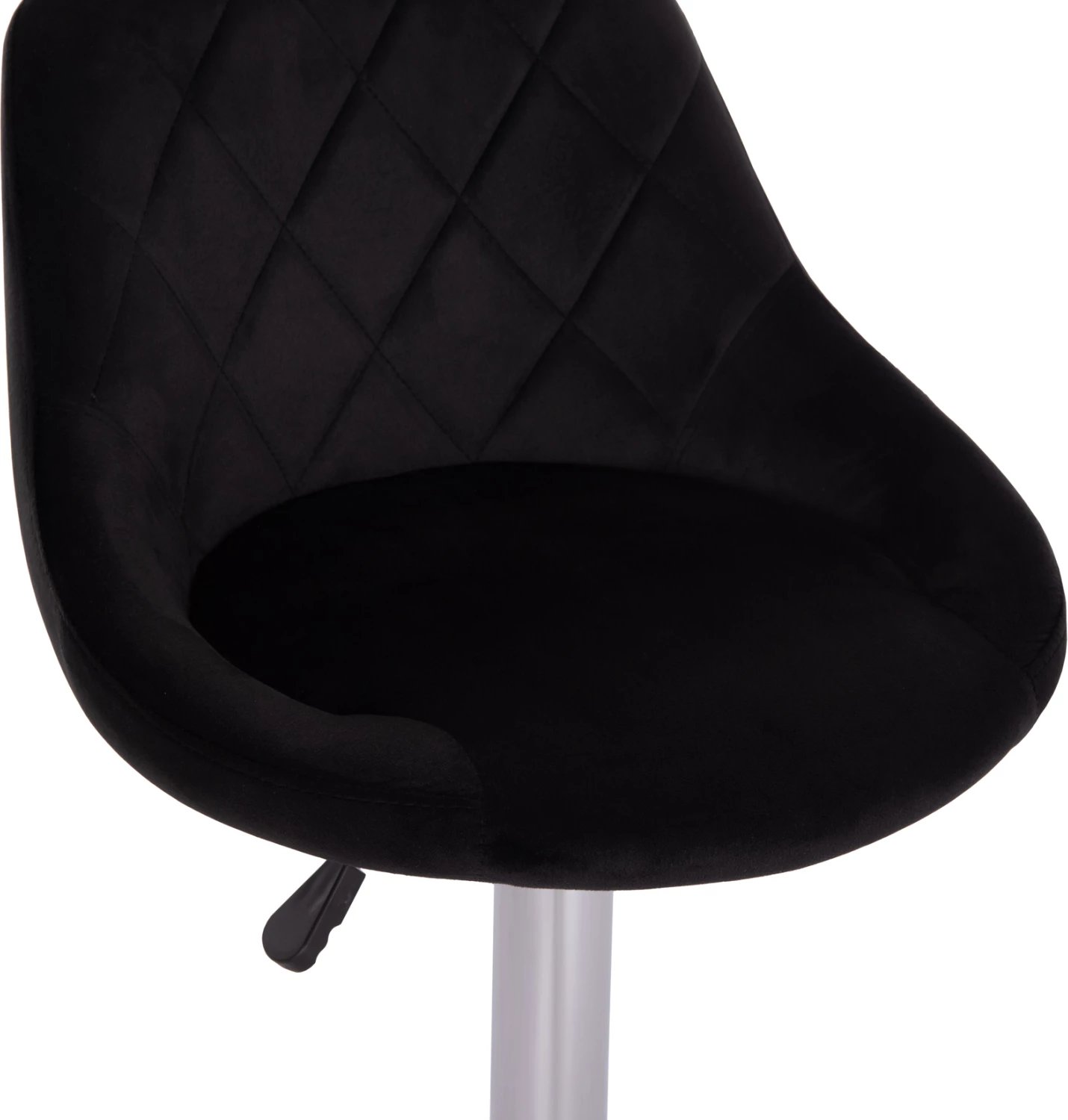 Karrige për bar ROSE, set prej 2 copësh, bazë e kromuar, sustë, kadife e zezë, 48x45x105cm