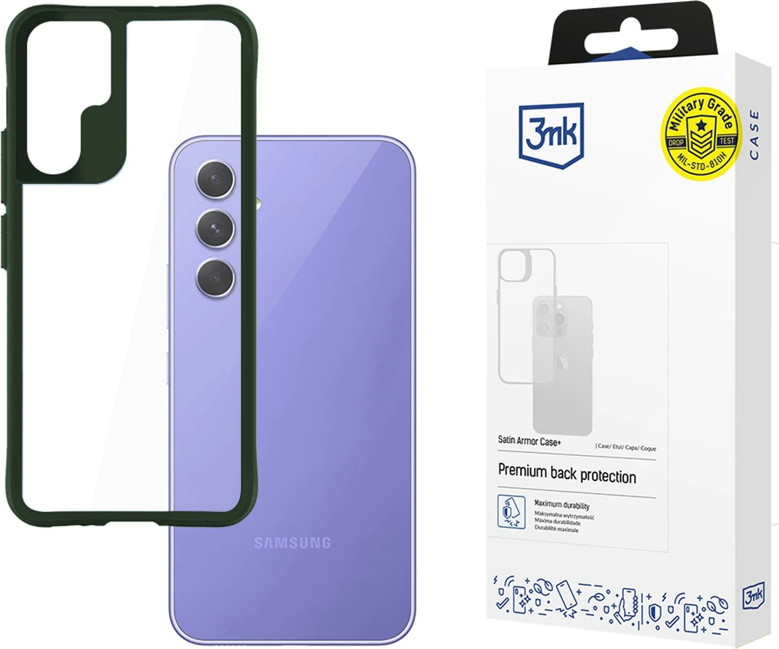 Mbështjellës 3mk Satin Armor Case+ për Samsung Galaxy A54 5G, Gjelbër