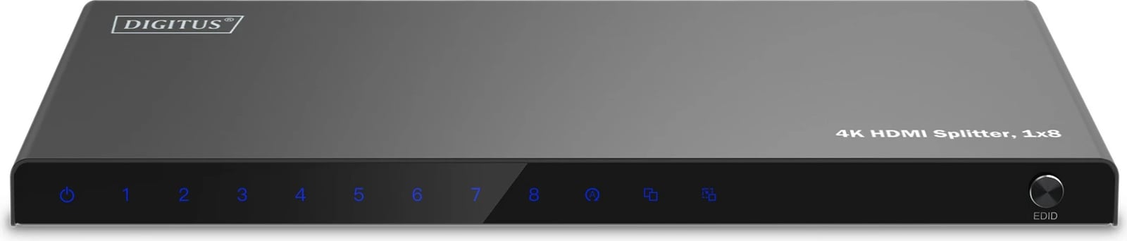 Splitter HDMI Digitus 4K, 1x8, 3840 x 2160 piksel, Metal, E zezë
