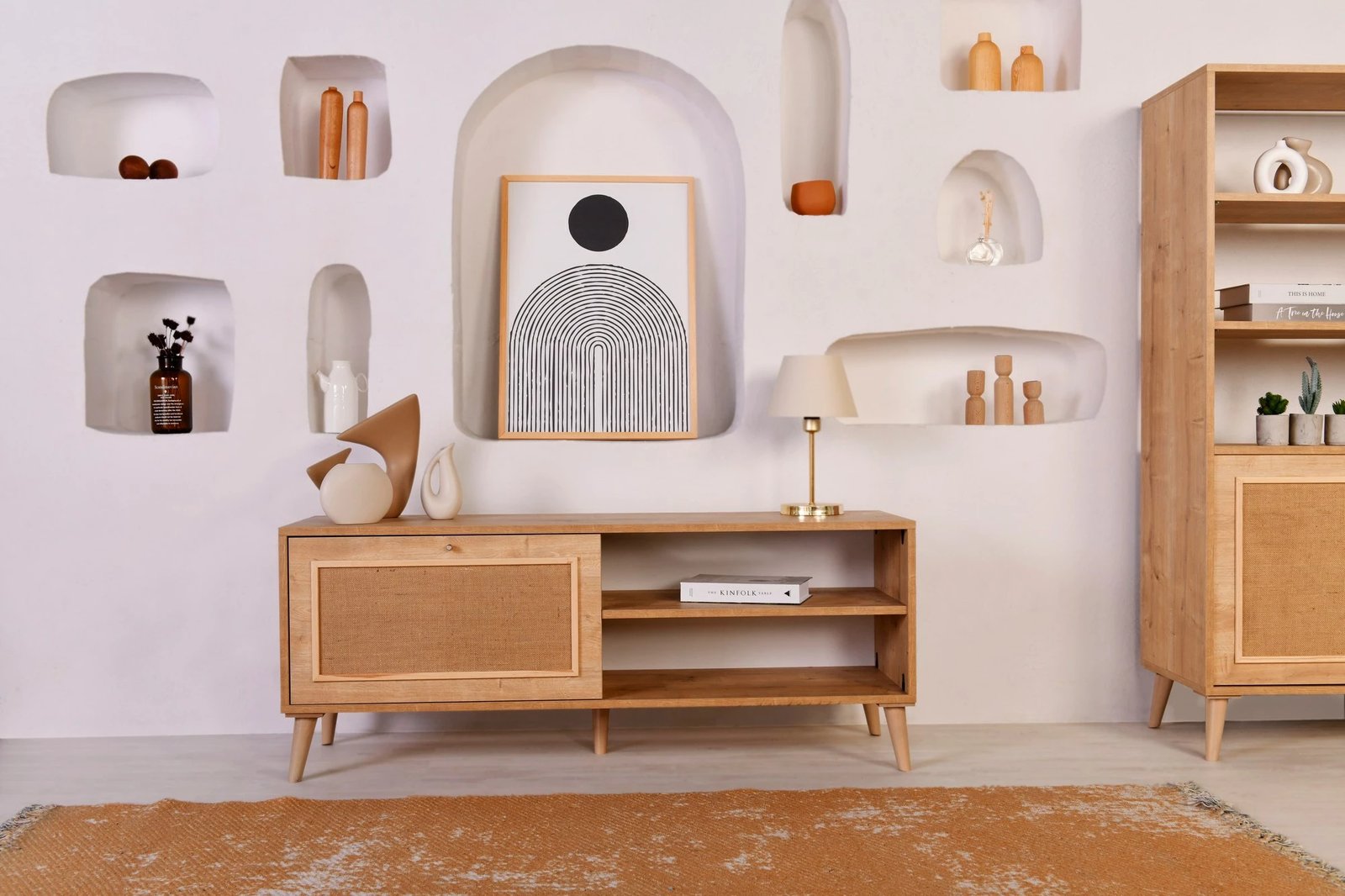 Komodë TV Hanah Home, Jüt 140, ngjyrë lisi