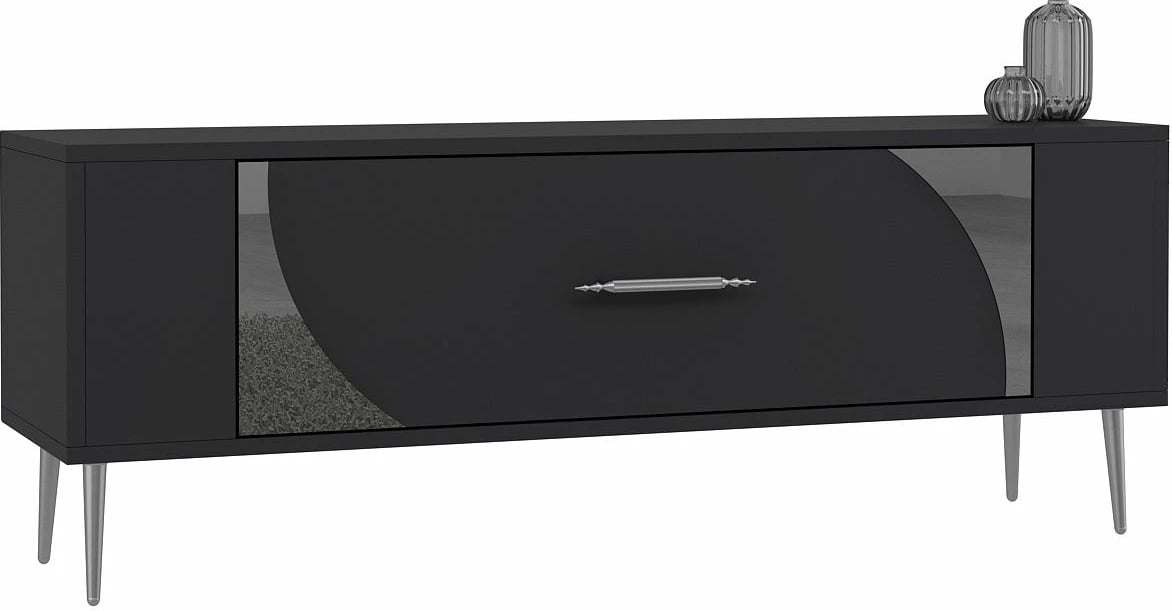 Komodë TV Skye Decor, Retrop2, antracit, argjend