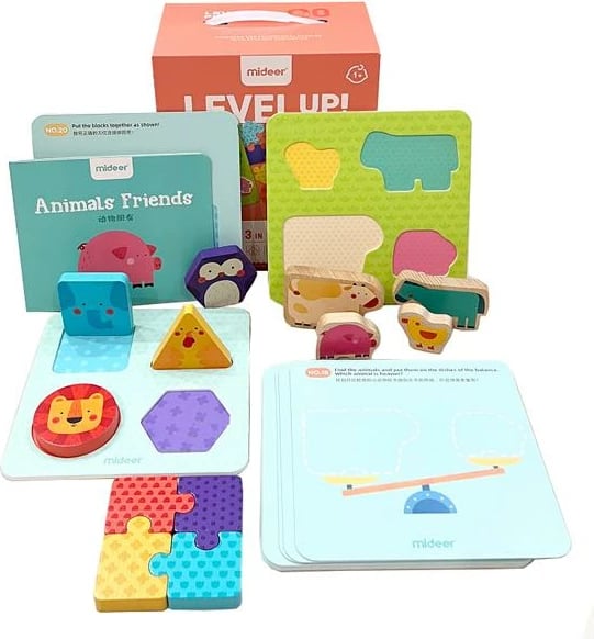Puzzle Mideer 3 në 1, Animal Friends, 12 pjesë