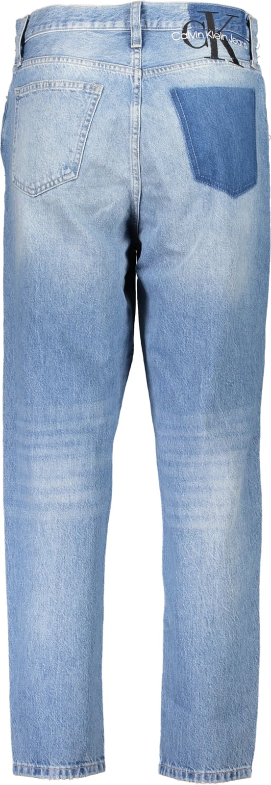 Pantallona xhinse Calvin Klein mom jeans femra, të kaltërta