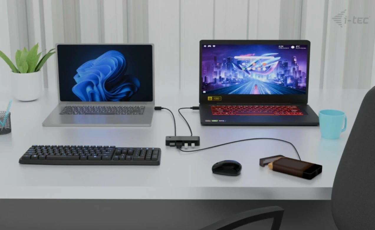 HUB KVM universal i-tec CAKVMHUB2A2C, 2x USB-C, 2x USB-A 3.0, i zi