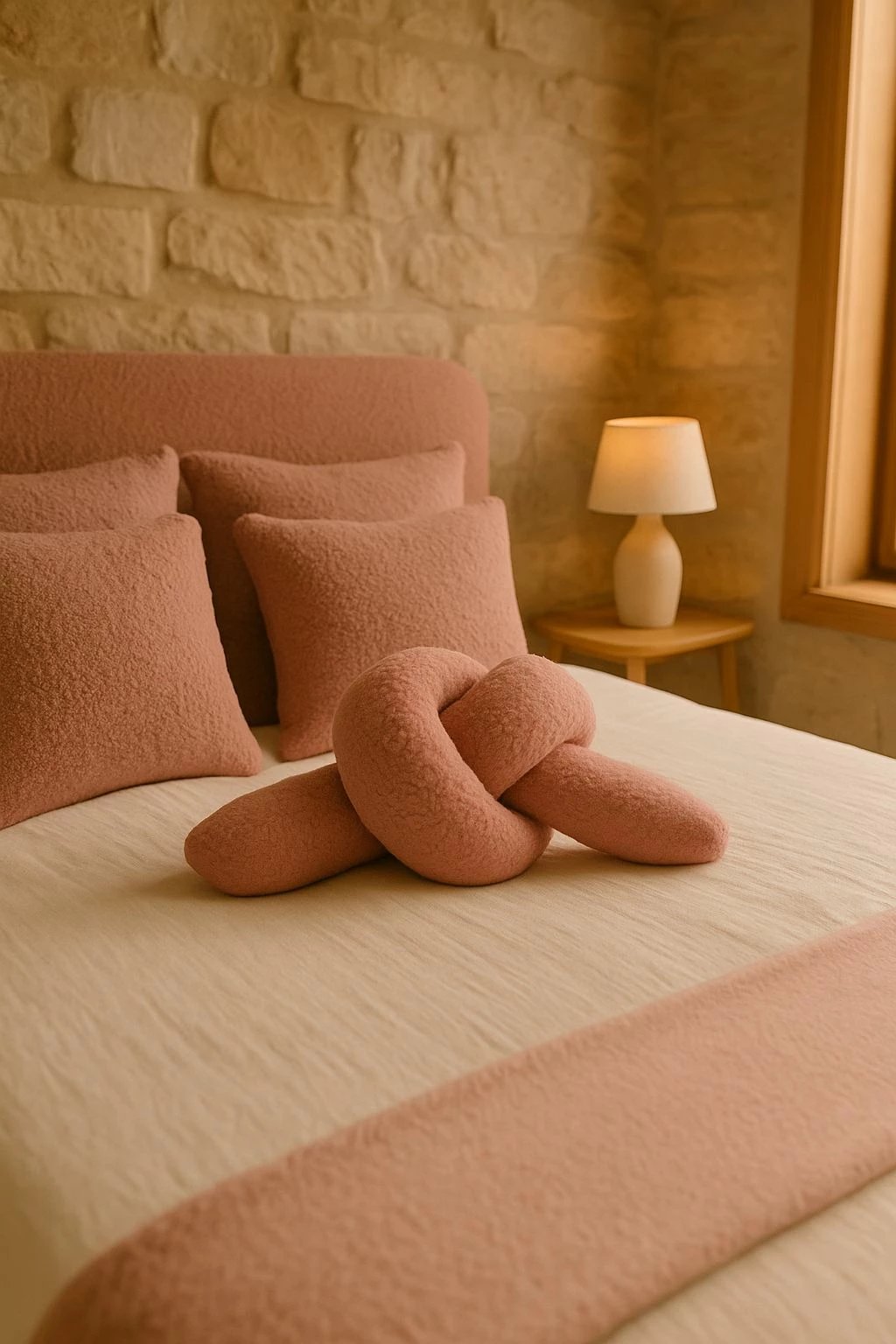 Jastëk dekorativ nyje, rozë, Evila Originals