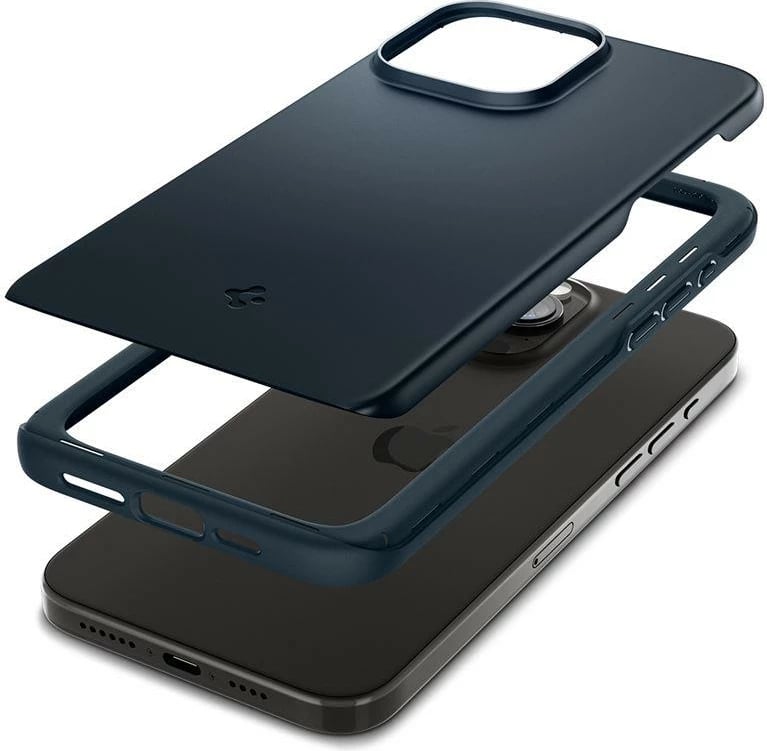Mbështjellës Spigen Thin Fit për iPhone 15 Pro Max, Black Metal