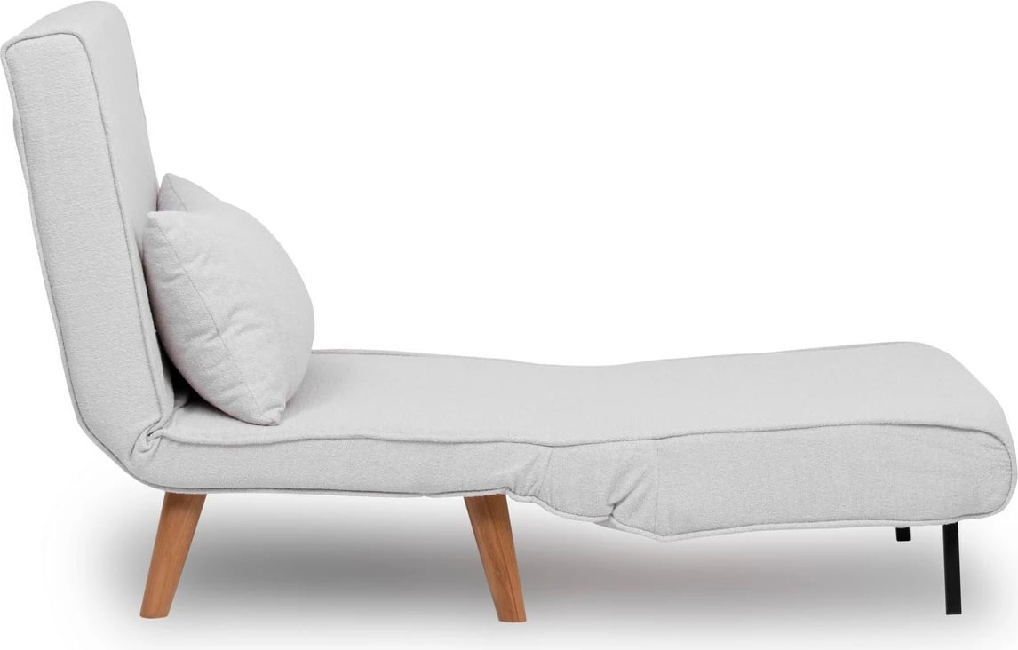 Krevat-karrige një vendi Atelier del Sofa, Folde Single, material teddy, e bardhë