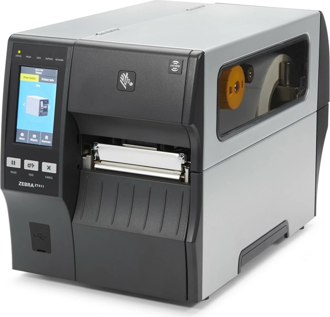 Printer etiketa Zebra ZT411, USB 2.0, RS-232, LAN, Bluetooth 4.1, 104mm, 300dpi, gri