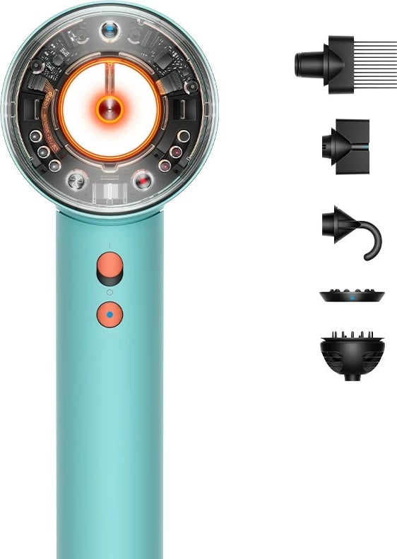 Tharëse flokësh Dyson Supersonic Nural, 1600 W, 13.3 l/s, Blu, Portokalli