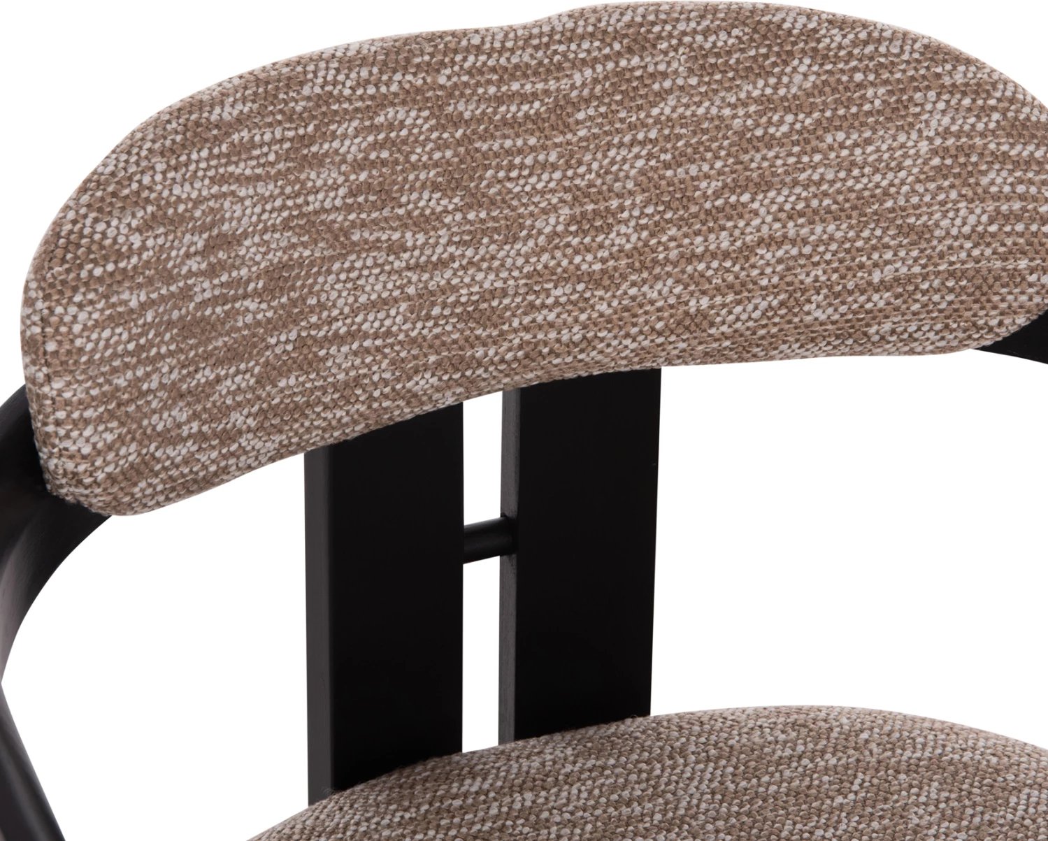 Karrige ngrënieje KALL, stof kafe, dru i zi, FH18247.02, 56x45x73cm