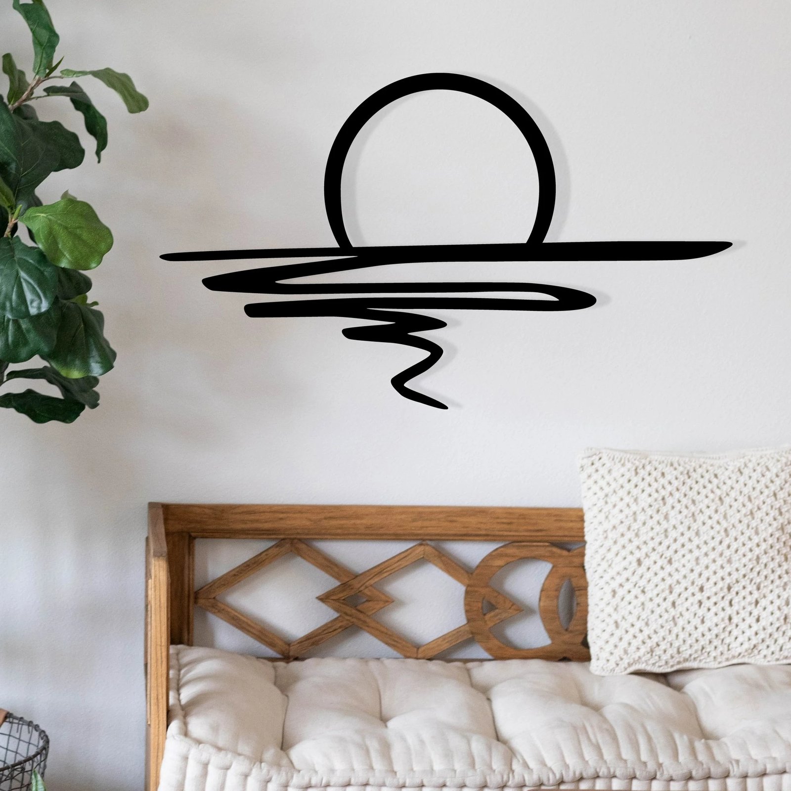 Aksesor dekorativ metalik për mur, Wallity, Sparkle, ngjyrë e zezë, 70x41cm